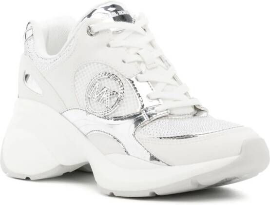 Michael Kors Zuma leren sneakers met vlakken Wit