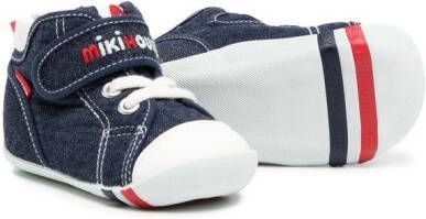 Miki House Sneakers met geborduurd logo Blauw