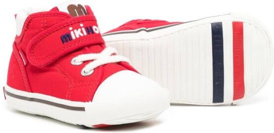 Miki House Sneakers met geborduurd logo Rood