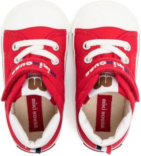 Miki House Sneakers met geborduurd logo Rood