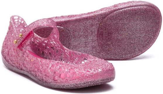 Mini Melissa Ballerina's met glitter Roze