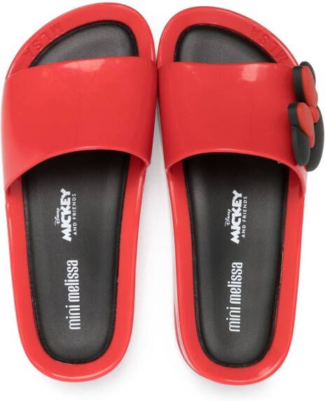 Mini Melissa Minnie slippers met open neus Rood