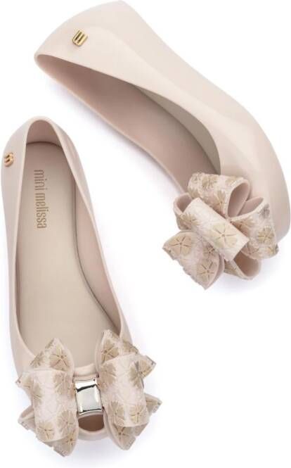 Mini Melissa Ultragirl Sweet ballerina's met strik Beige