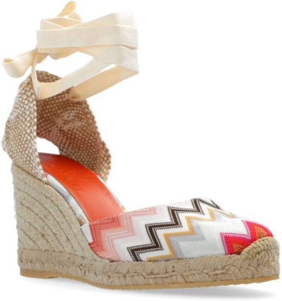 Missoni 100mm espadrilles met sleehak Wit