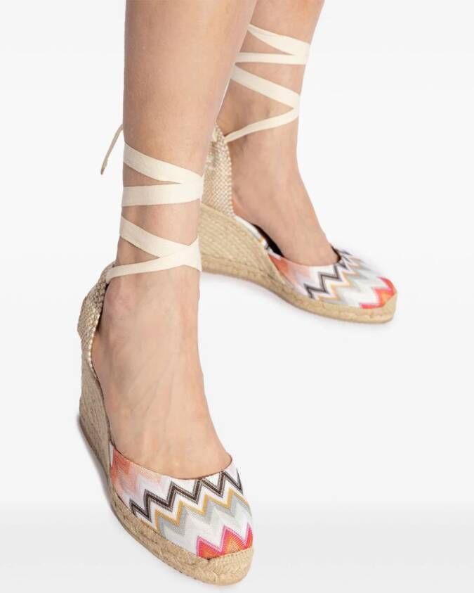 Missoni 100mm espadrilles met sleehak Wit