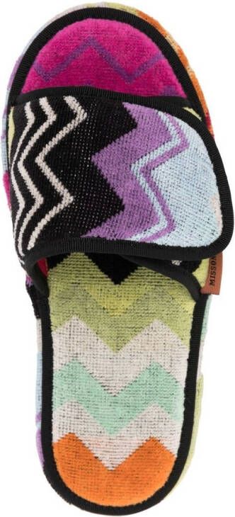 Missoni Home Gestreepte slippers Roze