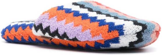 Missoni Home Slippers met zigzag-patroon Blauw