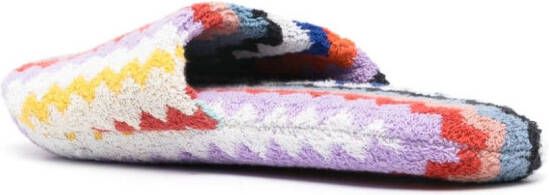 Missoni Home Slippers met zigzag-patroon Blauw