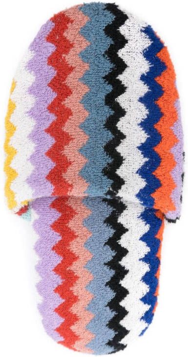 Missoni Home Slippers met zigzag-patroon Blauw