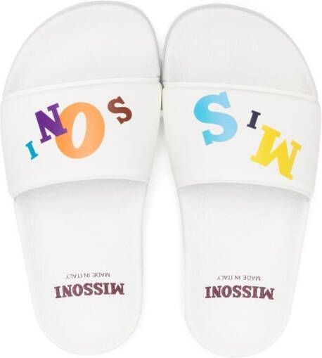 Missoni Kids Slippers met print Wit