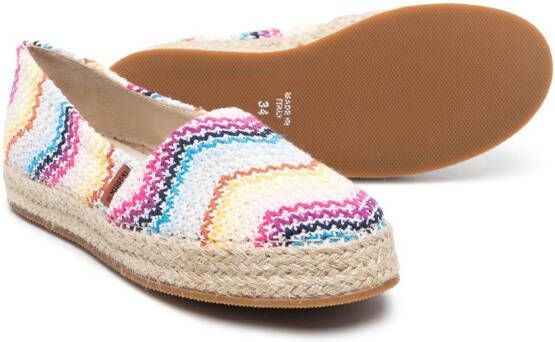 Missoni Kids Espadrilles met zigzag patroon Geel