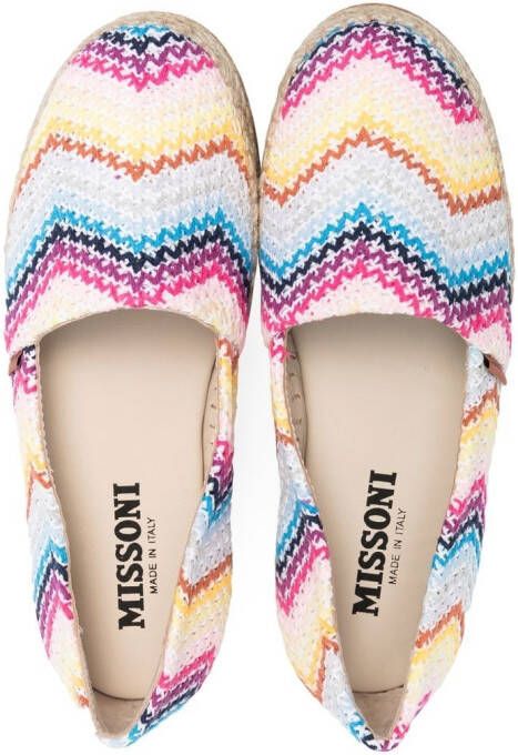 Missoni Kids Espadrilles met zigzag patroon Geel