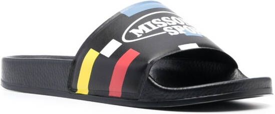 Missoni Slippers met logoprint Zwart