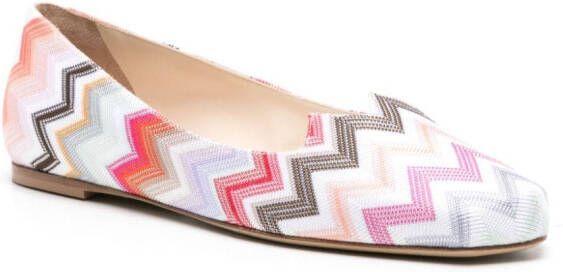 Missoni Ballerina's met zigzag patroon Wit