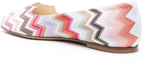 Missoni Ballerina's met zigzag patroon Wit