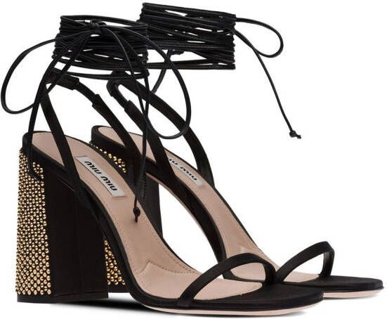 Miu Sandalen met enkelbandje Zwart