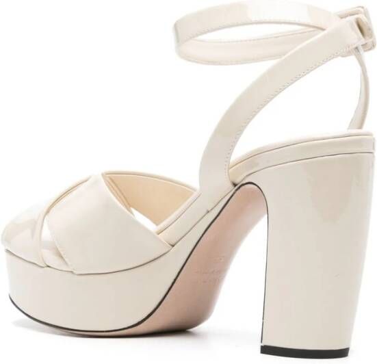 Miu 105mm leren sandalen Beige