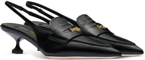 Miu Penny loafers met hak Zwart