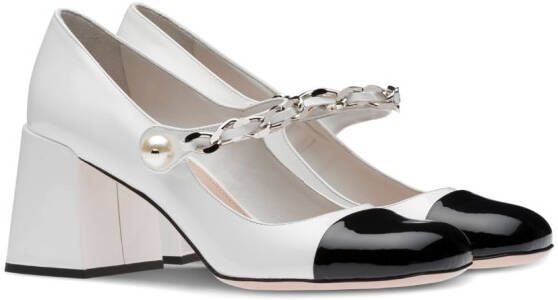 Miu Pumps met kettingbandje Wit