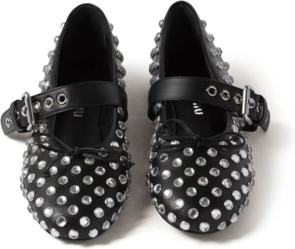 Miu Ballerina's met studs Zwart