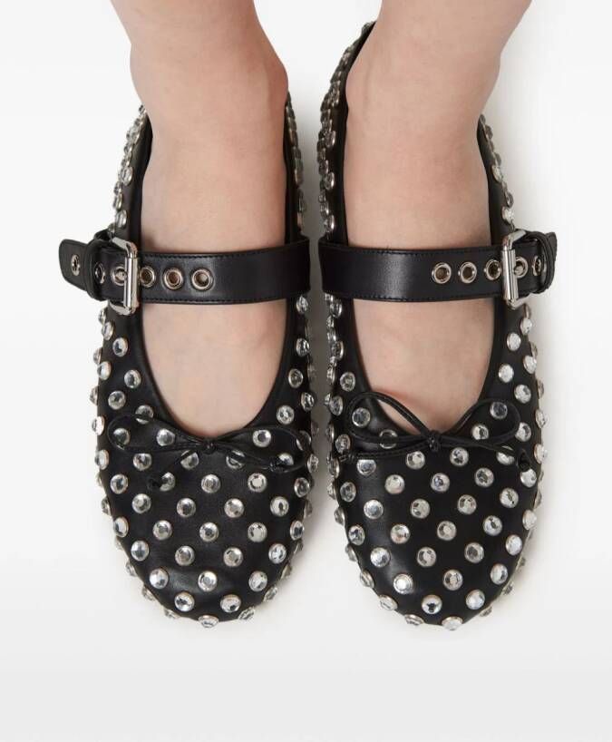 Miu Ballerina's met studs Zwart