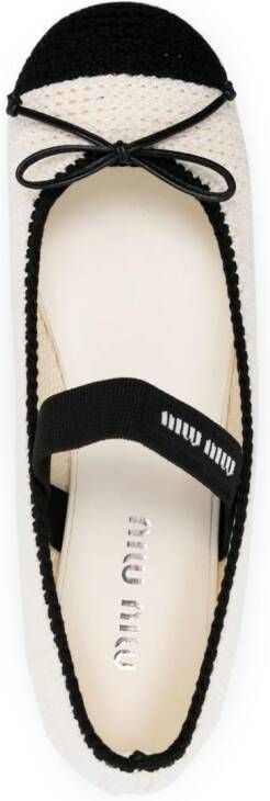 Miu Ballerina's met strikdetail Wit