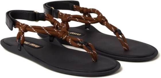 Miu Leren sandalen Bruin