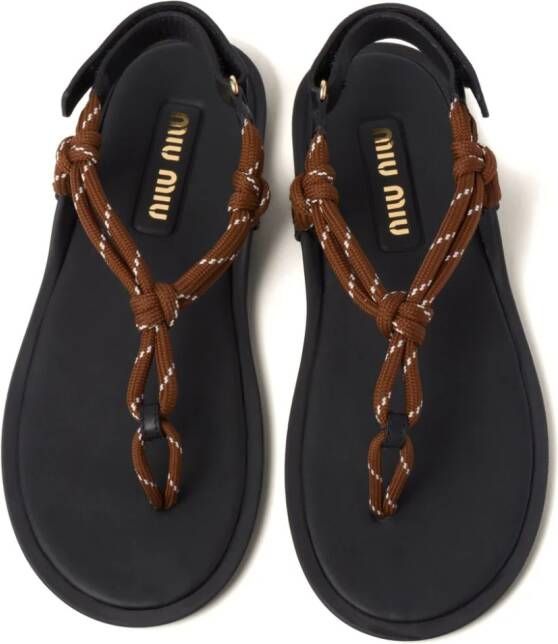 Miu Leren sandalen Bruin