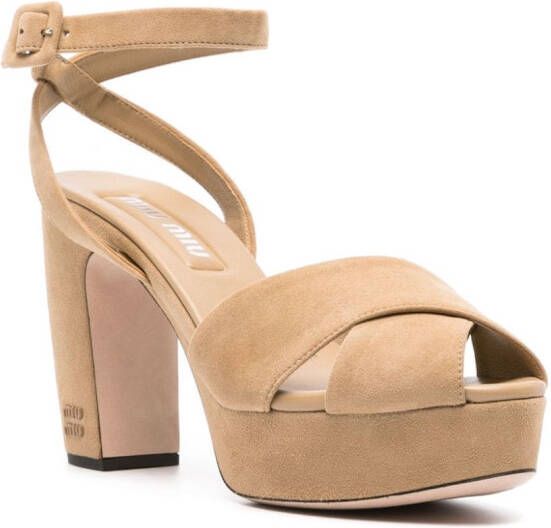 Miu Sandalen met plateauzool Beige