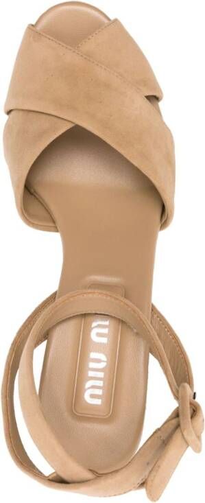 Miu Sandalen met plateauzool Beige