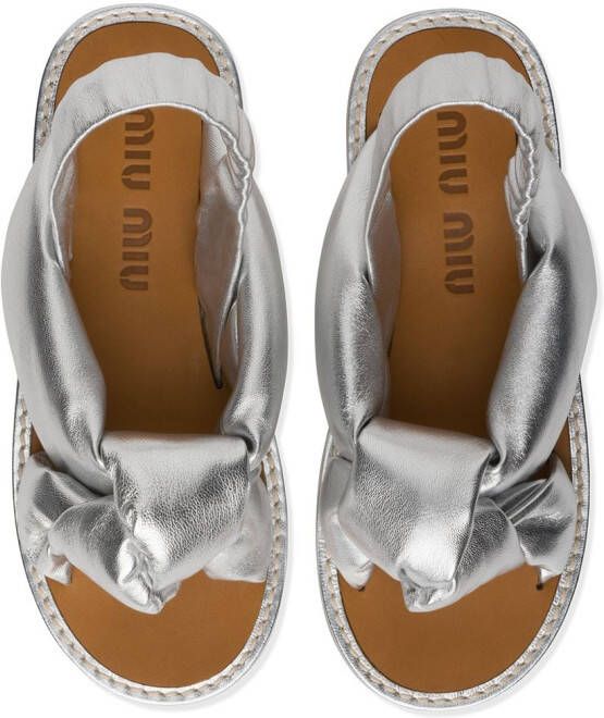 Miu Geknoopte sandalen Zilver