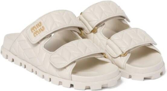 Miu GG leren slippers Wit