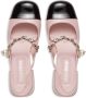 Miu Leren slingback pumps Roze - Thumbnail 4