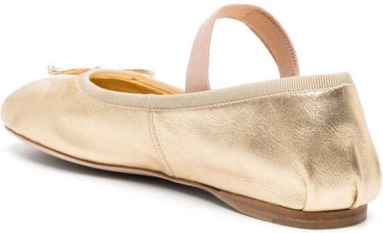 Miu Leren ballerina's Goud