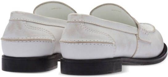 Miu Leren loafers Wit