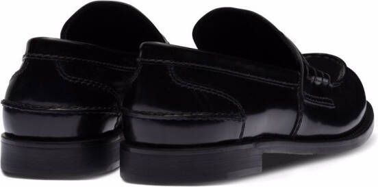 Miu Leren loafers Zwart