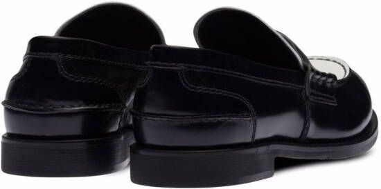 Miu Leren loafers Zwart