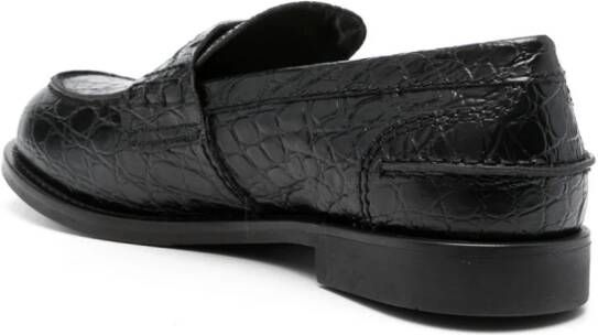 Miu Leren loafers Zwart