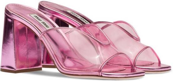 Miu Leren muiltjes Roze
