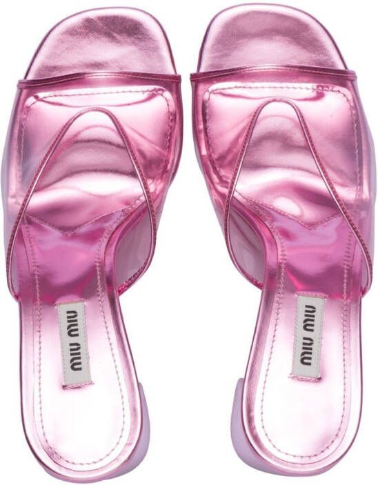 Miu Leren muiltjes Roze