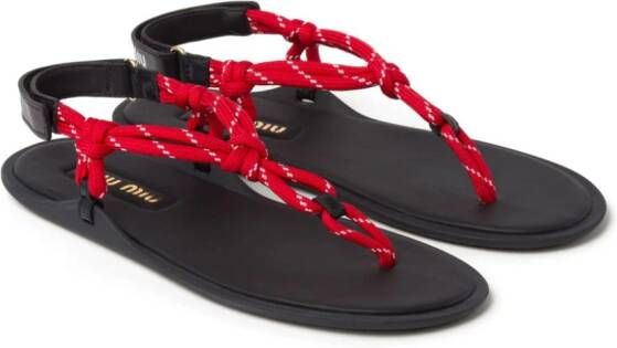 Miu Leren sandalen Rood