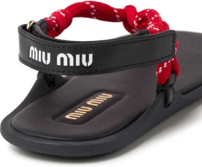 Miu Leren sandalen Rood