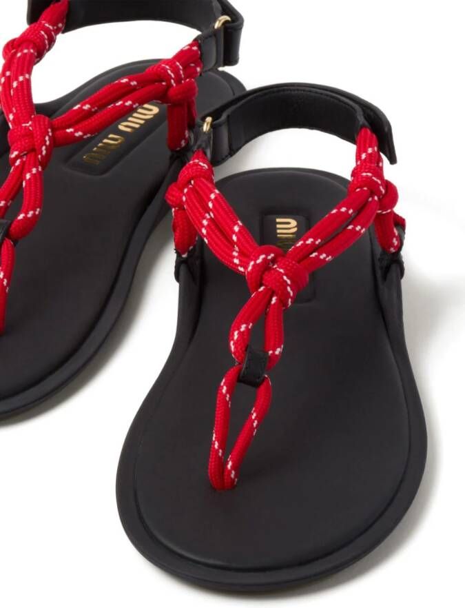 Miu Leren sandalen Rood