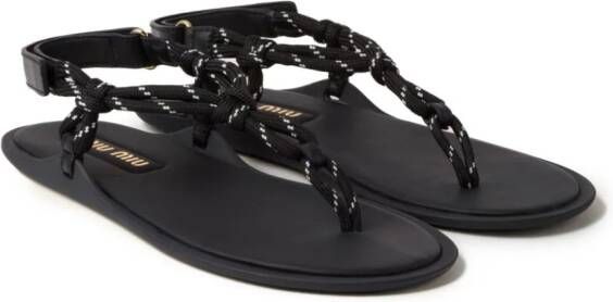 Miu Leren sandalen Zwart