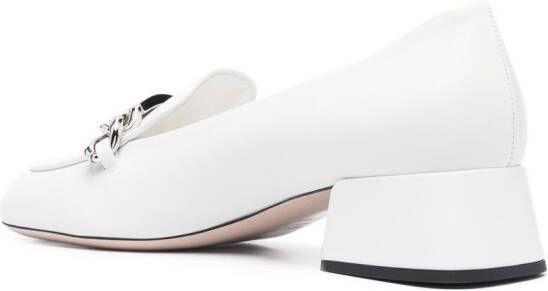 Miu Loafers met logoplakkaat Wit