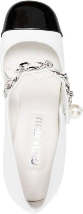 Miu Mary Jane leren pumps Wit