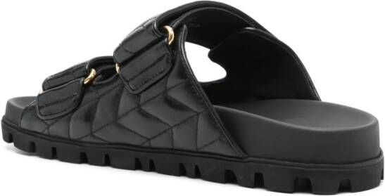 Miu Matelassé leren sandalen Zwart