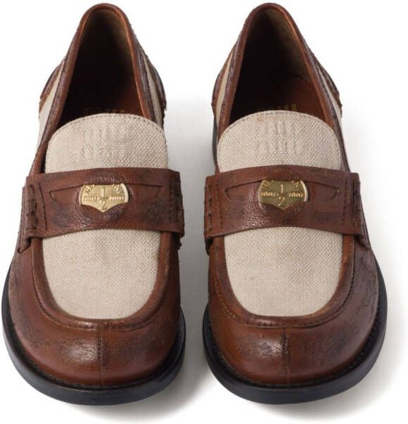 Miu Loafers met vlakken Bruin