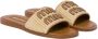 Miu Raffia slippers met logopatch Bruin - Thumbnail 2