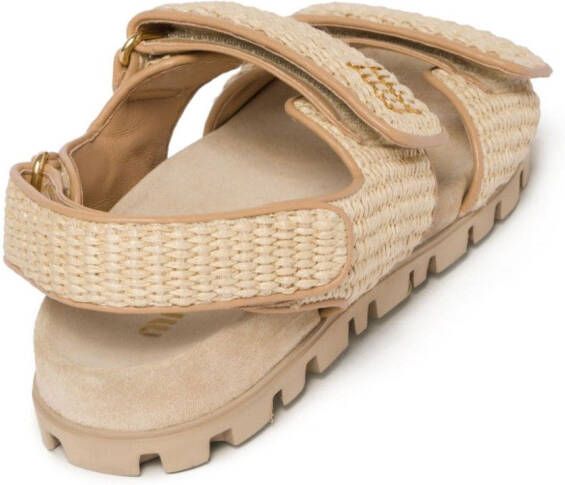 Miu Sandalen met dubbele bandjes Beige